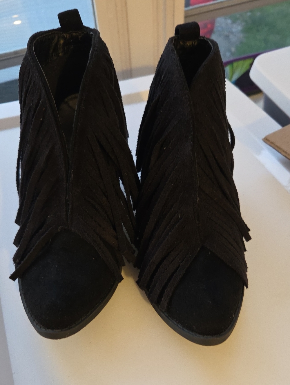 Coconuts by Matisse Black Suede Fringe Ankle Booties